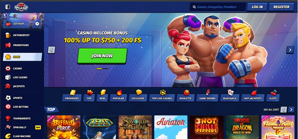 BigClash Homepage Screenshot