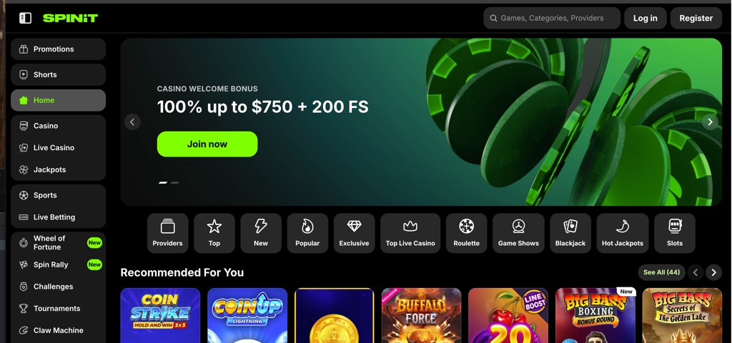 SpinIt Homepage Screenshot